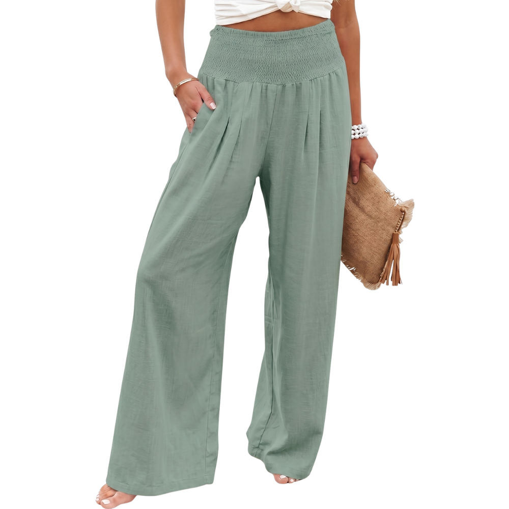 Summer And Boho Casual Wide Leg Linen Palazzo For Women