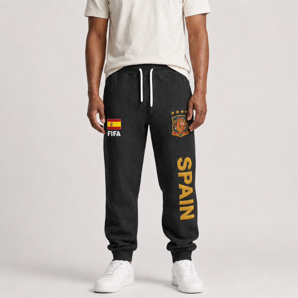 FIFA 2026 Spain Printed Waffle Football Fan Pants