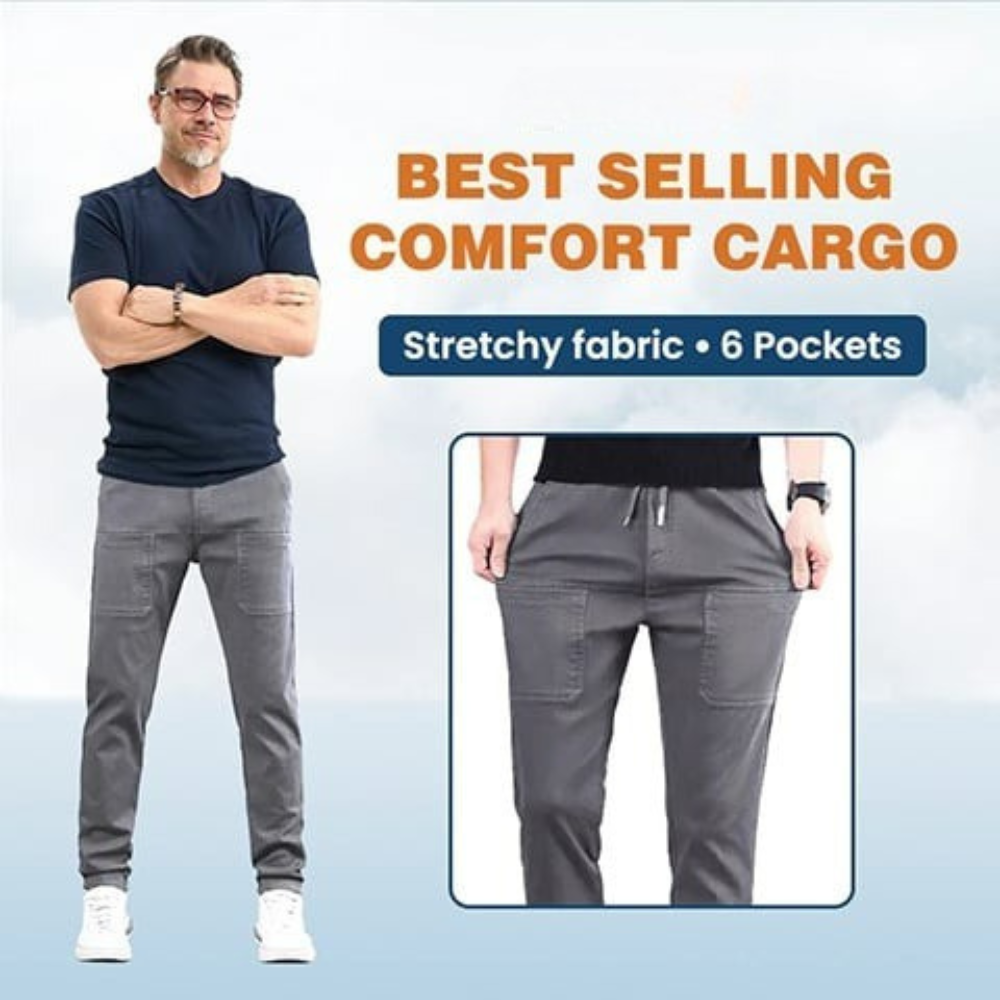 Stretch Cargo Pants With Six Pockets And Quick Dry Fabric-My Comfy Pant