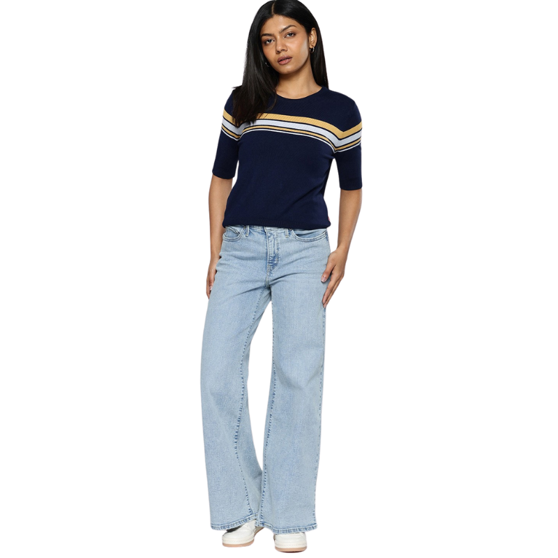 Women Shaping Wide Leg Light Fade Stretchable Jeans-My Comfy Pant