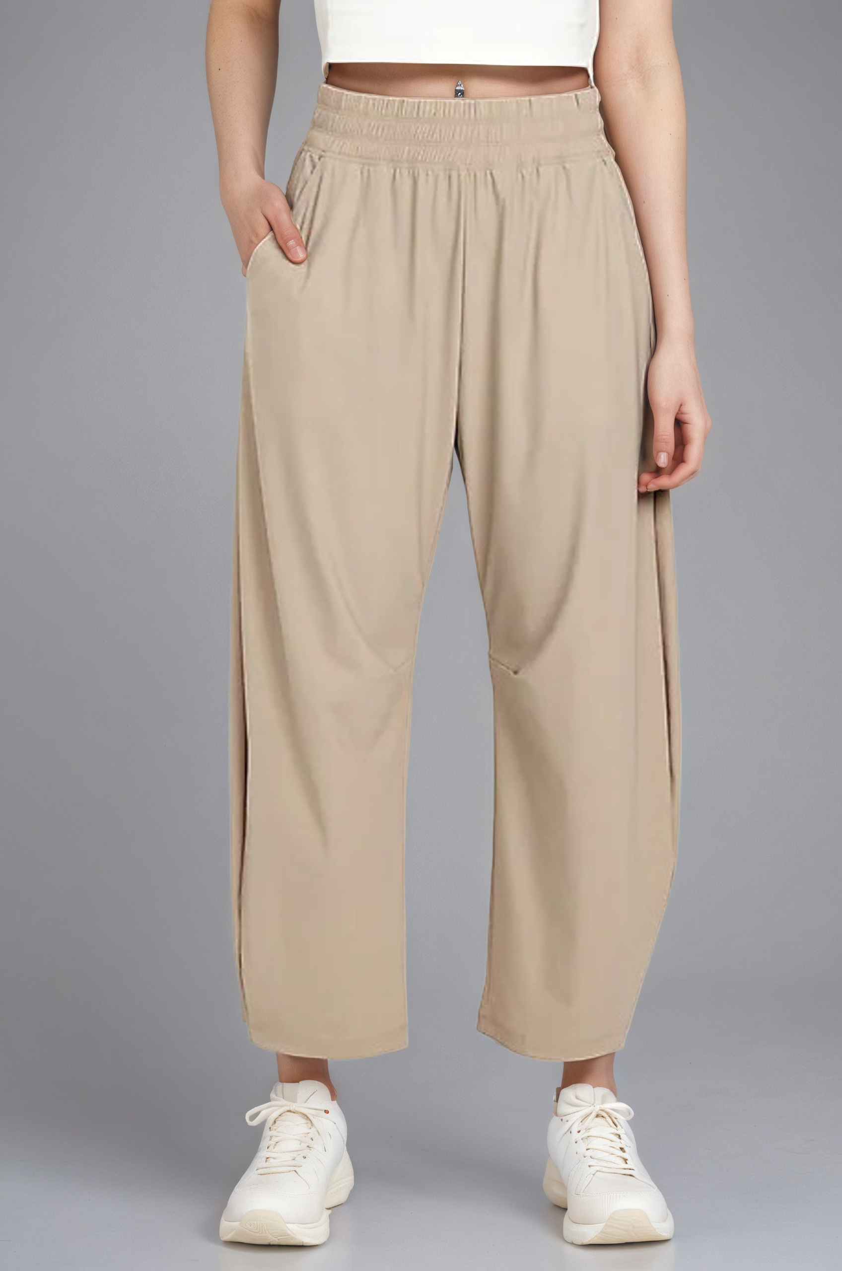 High-Waisted SleekTech Barrel Ankle Pants-My Comfy Pant