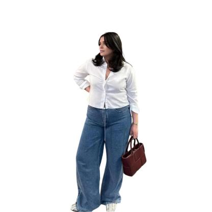 Low Rise Wide Cut Jeans With Pockets-My Comfy Pant