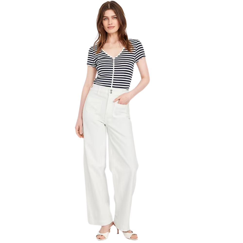 High Rise Straight Cut Wide Leg Jeans-My Comfy Pant