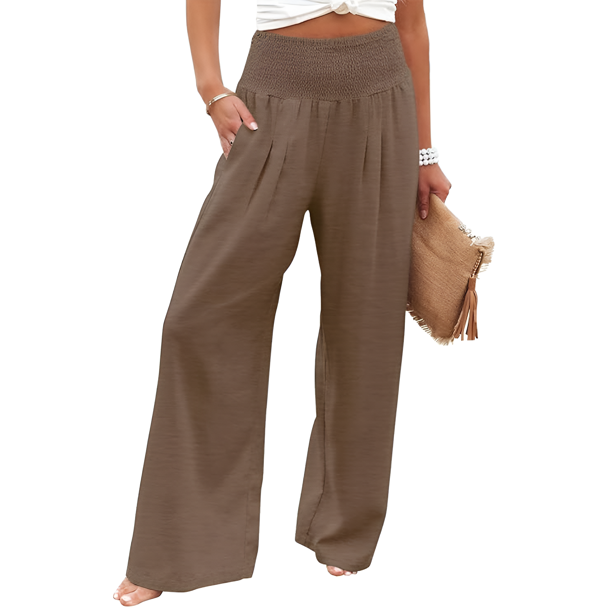 Casual High Rise Palazzo With Pocket For Women