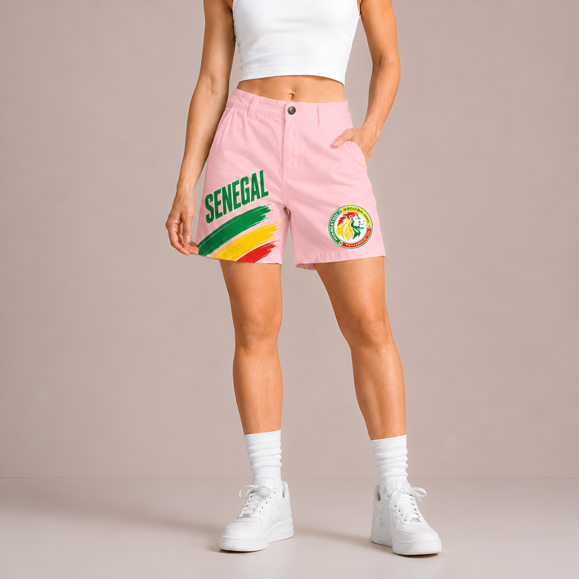 World Cup 2026 Senegal Football Fan Printed Twill Shorts