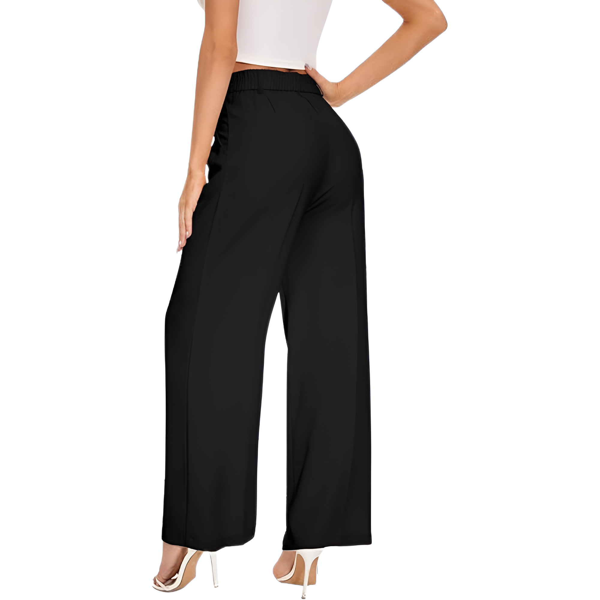 High Rise Long Straight Work Suit Pants For Women
