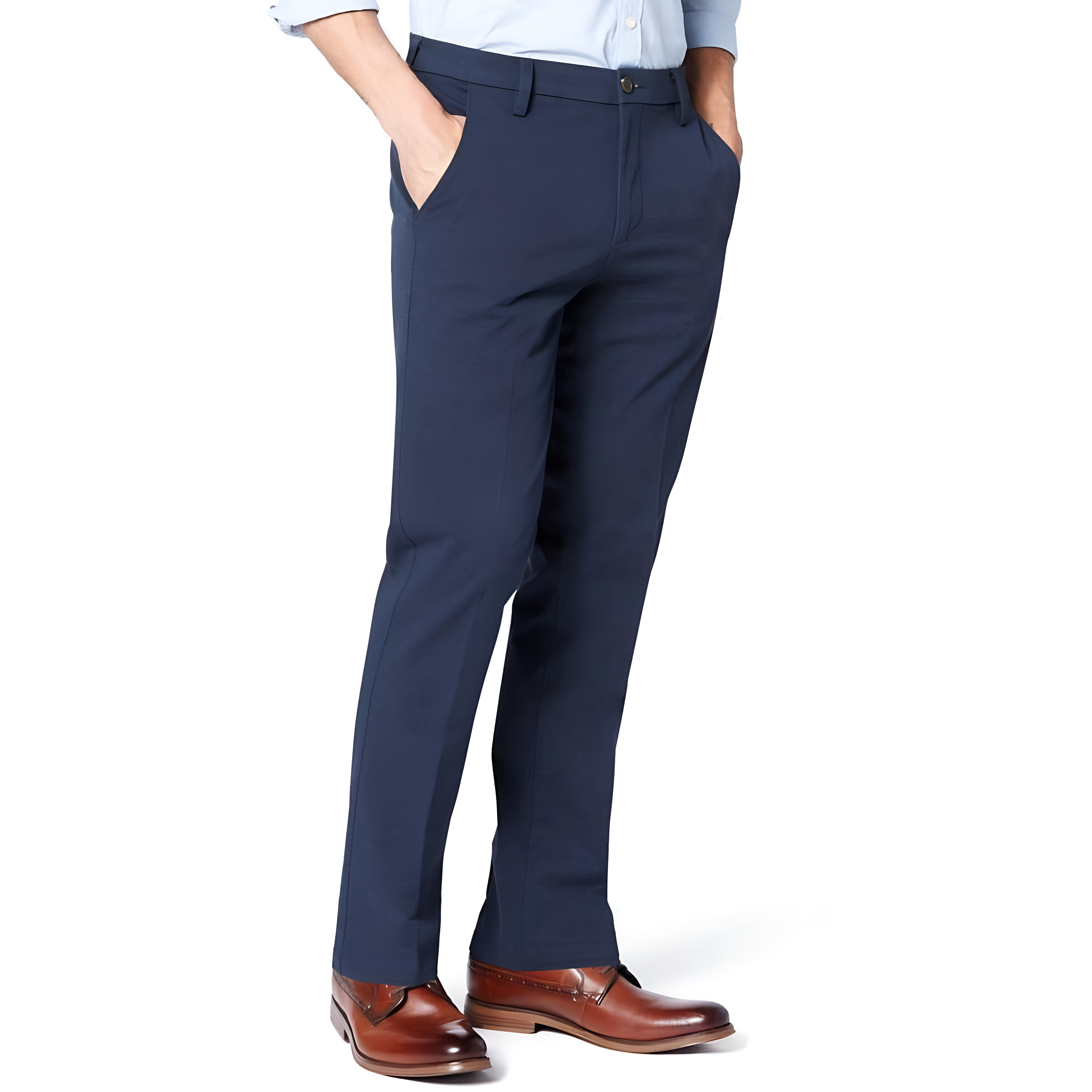 Slim Fit Casual Pants With Flex Comfort And Zipper Closure For Men