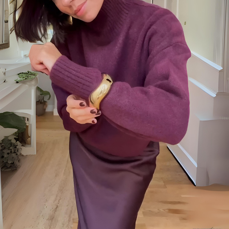 Two Piece Long Sleeve Top And Skirt Set-My Comfy Pant