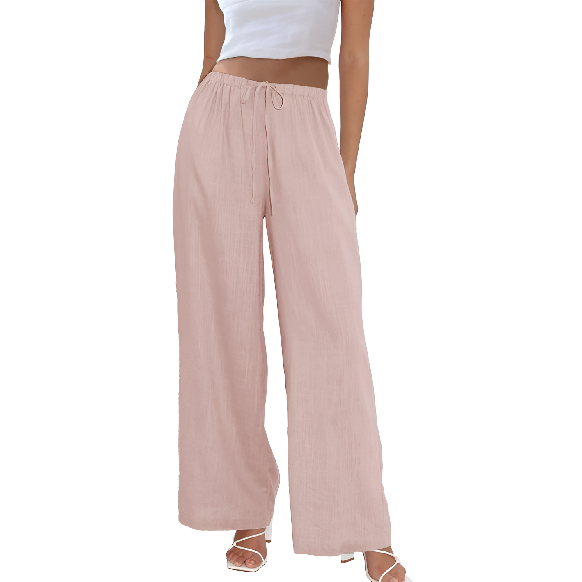 Women Cotton Linen Wide Leg Pants
