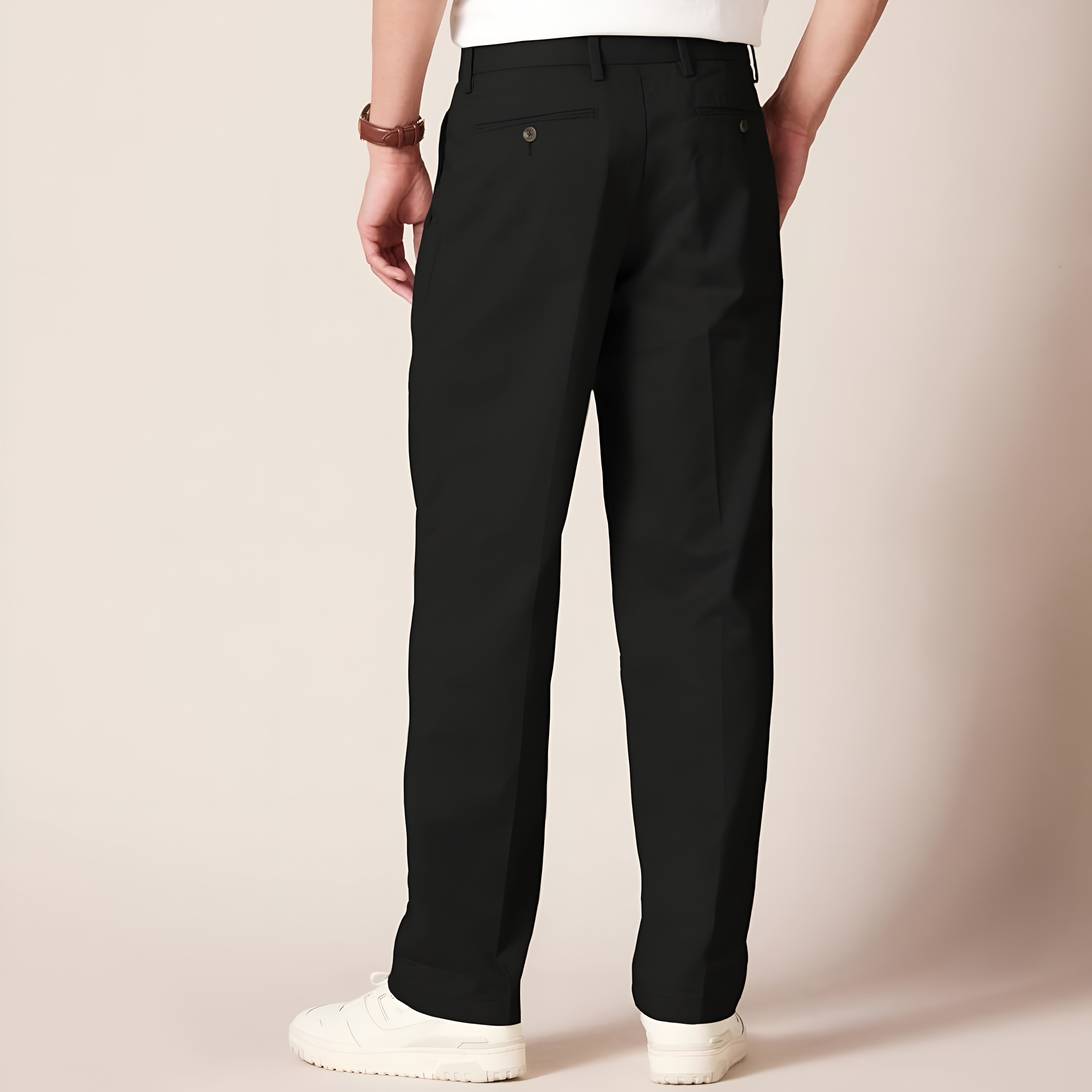 Men's Classic-Fit Wrinkle-Resistant Pleated Chino PantPleated Style Straight Fit Chino Pants For Men - Image 8