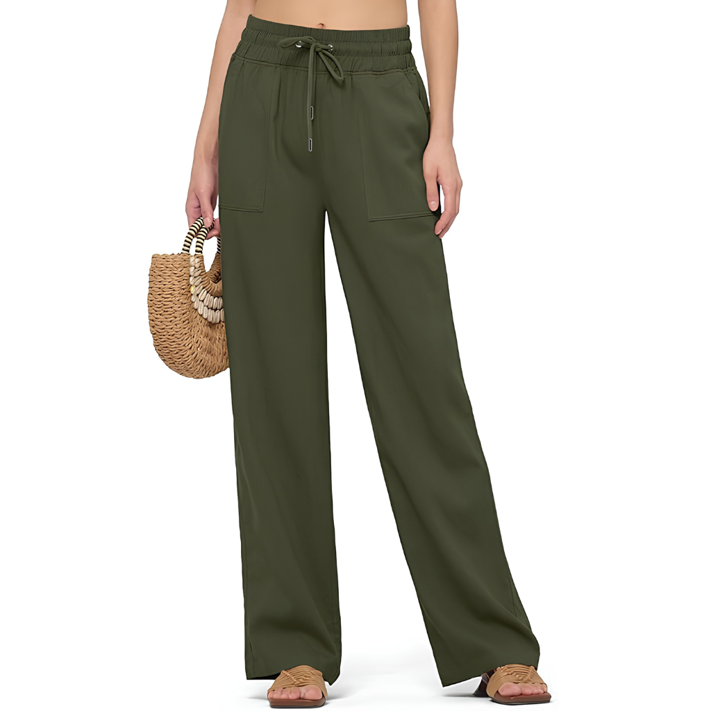Casual Lounge Fit Palazzo Pants With Pockets For Women