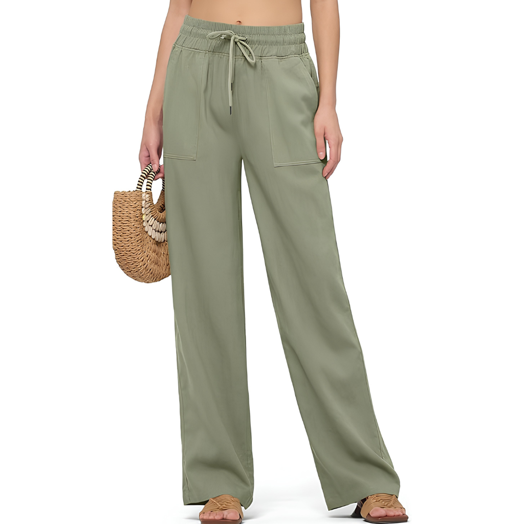 Casual Lounge Fit Palazzo Pants With Pockets For Women