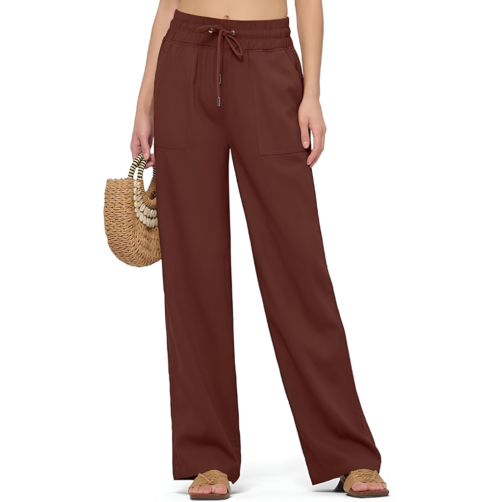 Casual Lounge Fit Palazzo Pants With Pockets For Women