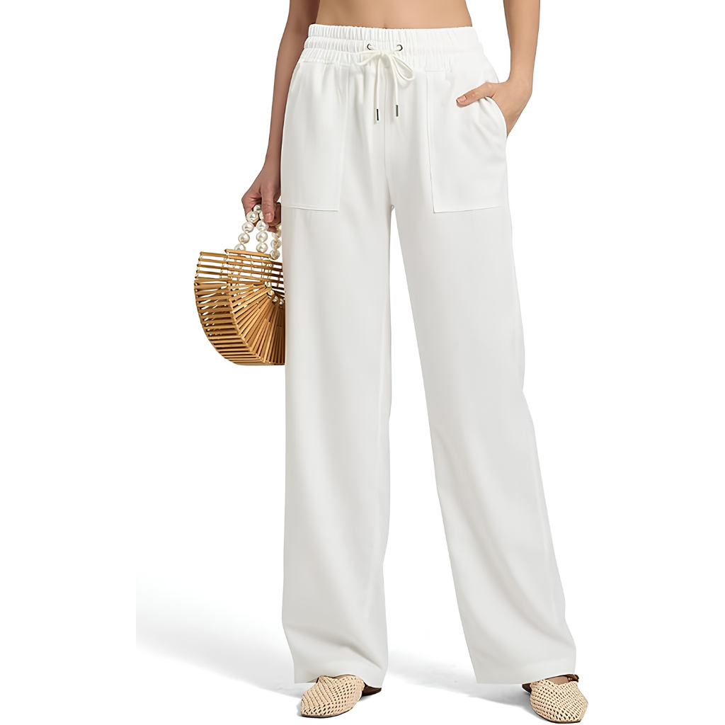 Casual Lounge Fit Palazzo Pants With Pockets For Women
