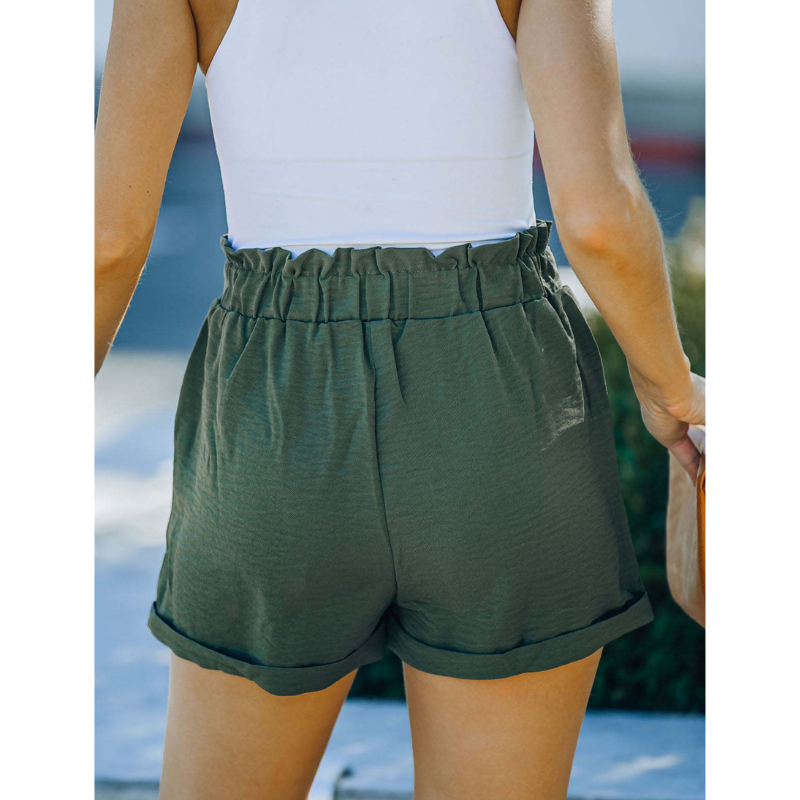Loose Waisted Strap Pocket High Waisted Casual Shorts-My Comfy PantLoose Waisted Strap Pocket High Waisted Casual Shorts - Image 4
