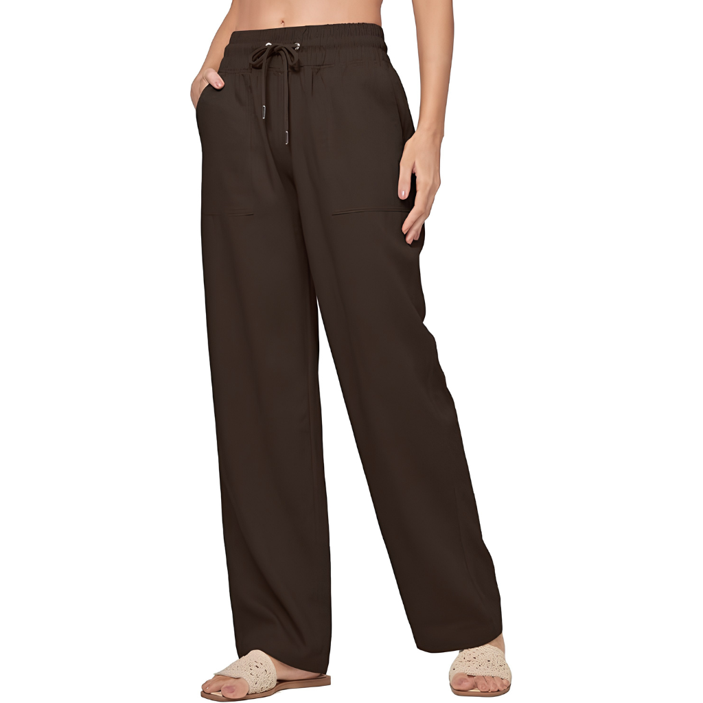 Casual Lounge Fit Palazzo Pants With Pockets For Women