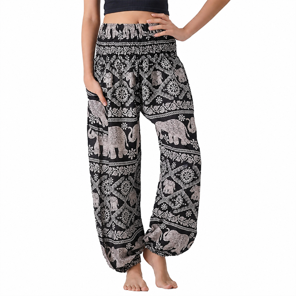 Boho Printed Yoga Pants With Pockets For Women