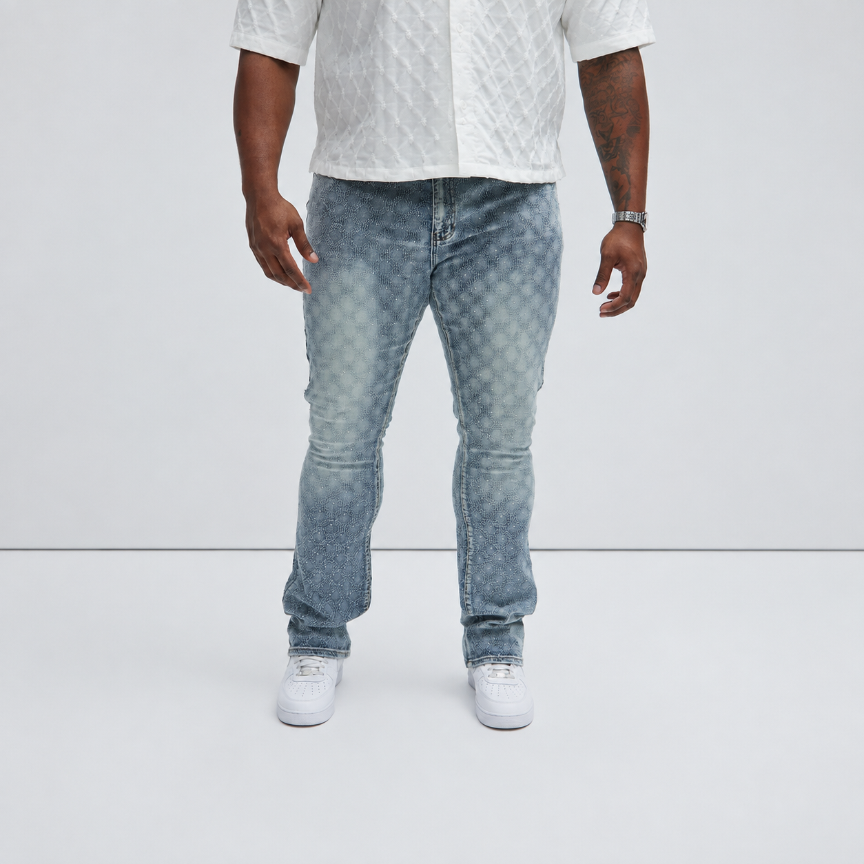 Stacked Slim Fit Flare Jeans For Men