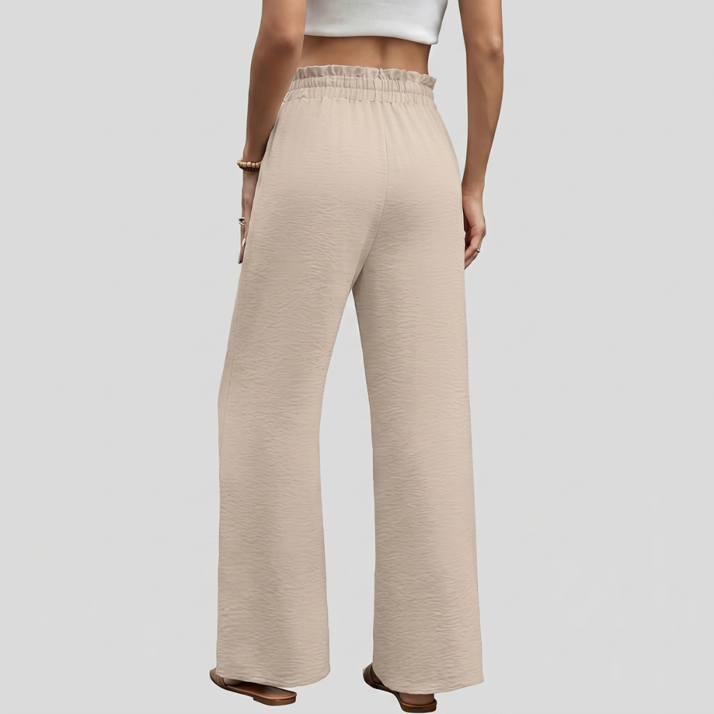 Loose Fit Drawstring Wide Pants With Pockets For Women
