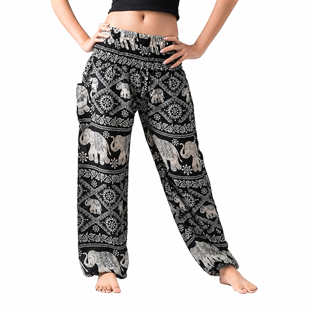 Boho Printed Yoga Pants With Pockets For Women