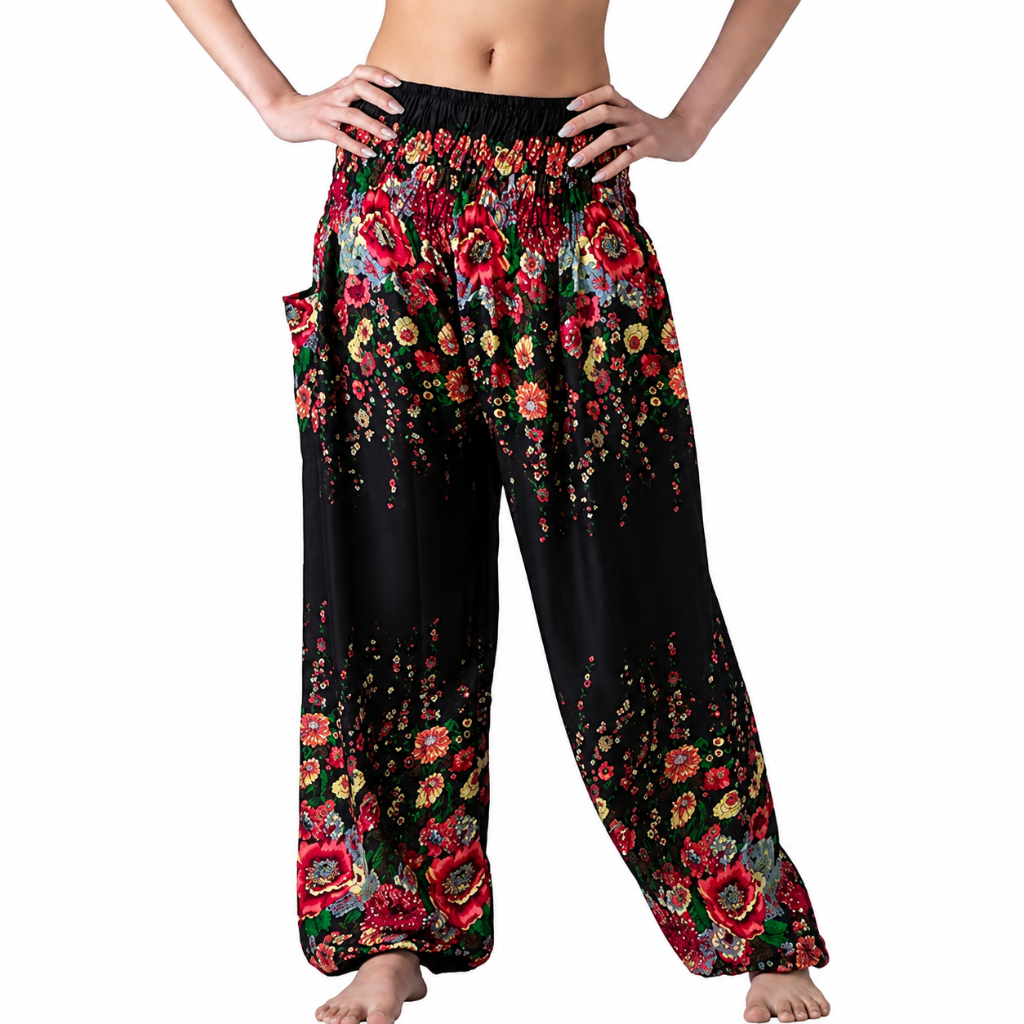 Boho Printed Yoga Pants With Pockets For Women