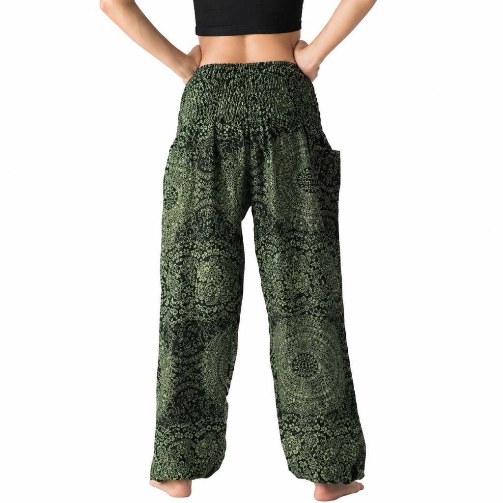 Boho Printed Yoga Pants With Pockets For Women