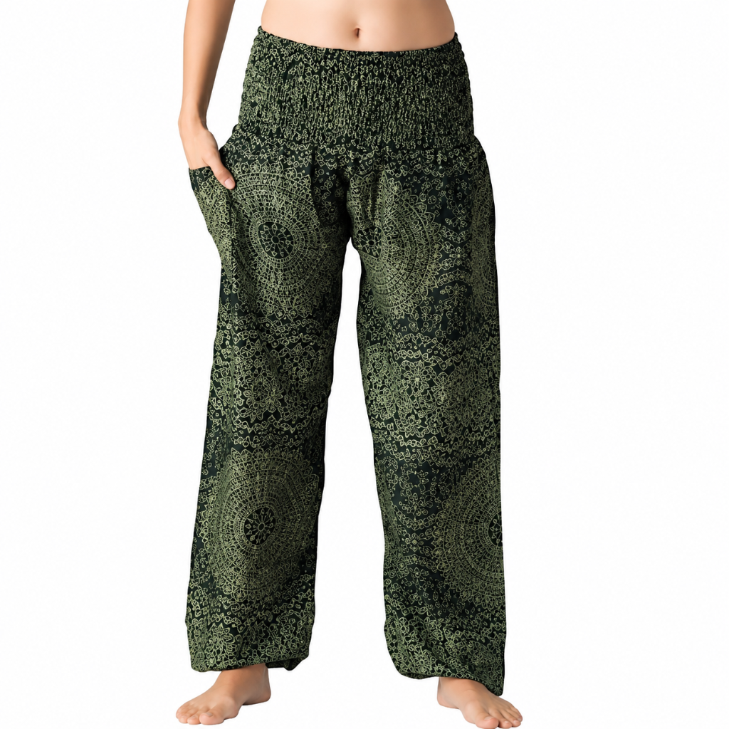 Boho Printed Yoga Pants With Pockets For Women