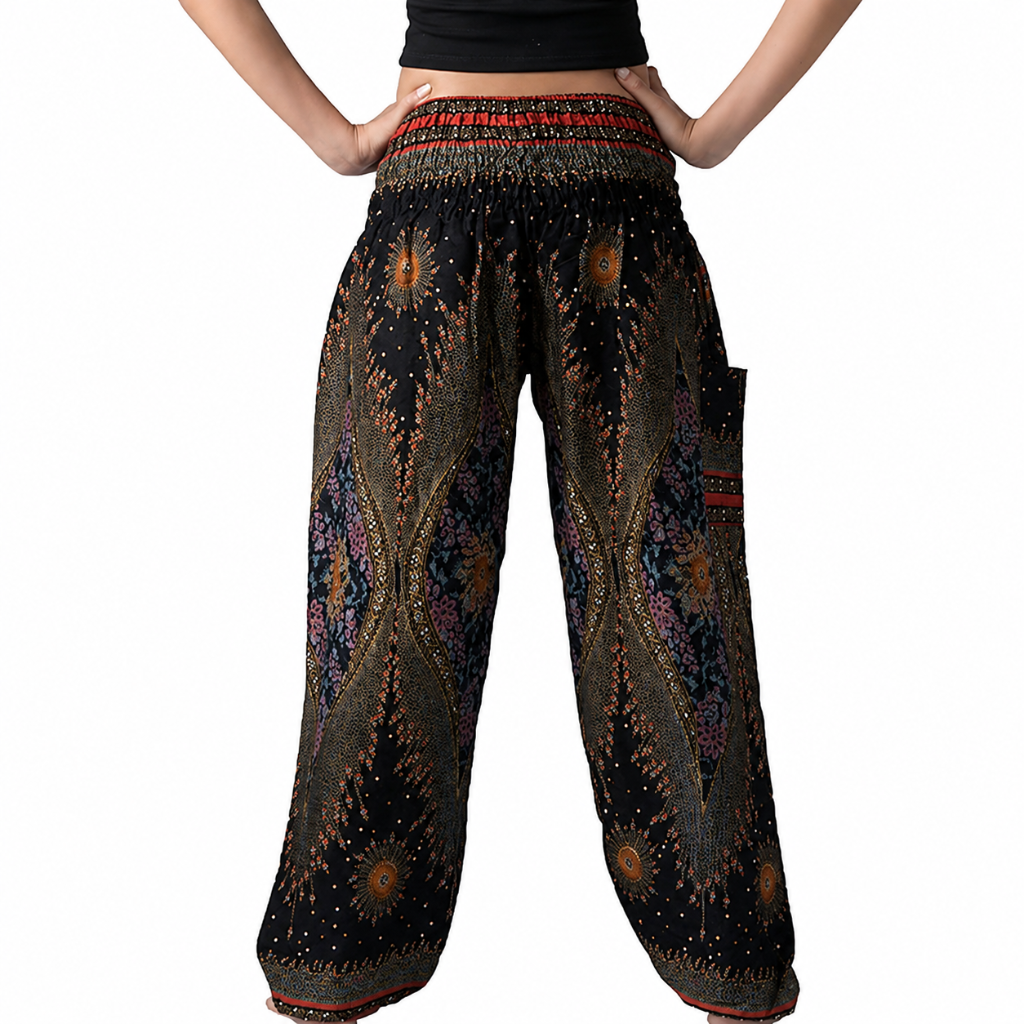 Boho Printed Yoga Pants With Pockets For Women