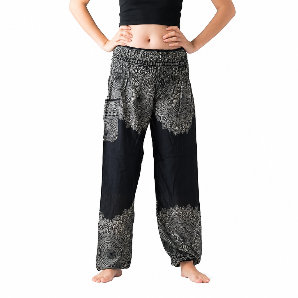 Boho Printed Yoga Pants With Pockets For Women