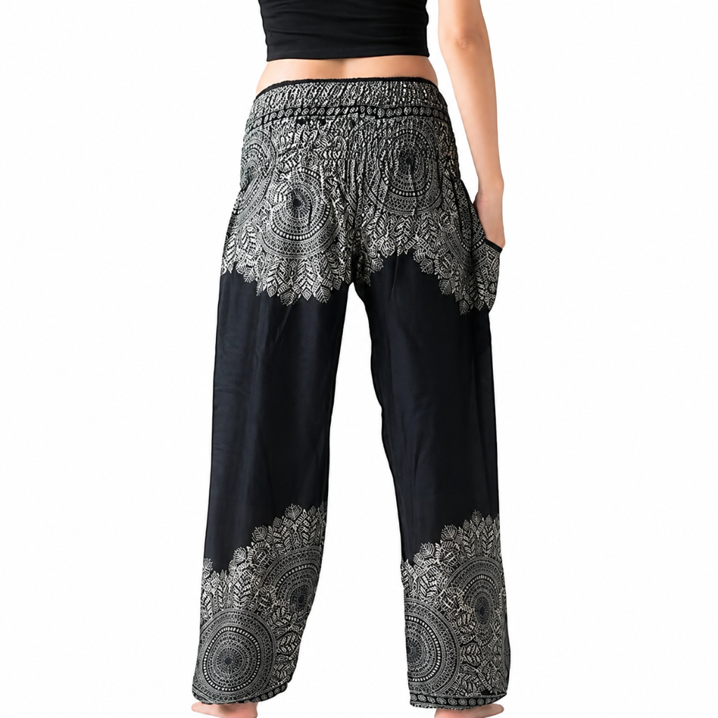 Boho Printed Yoga Pants With Pockets For Women