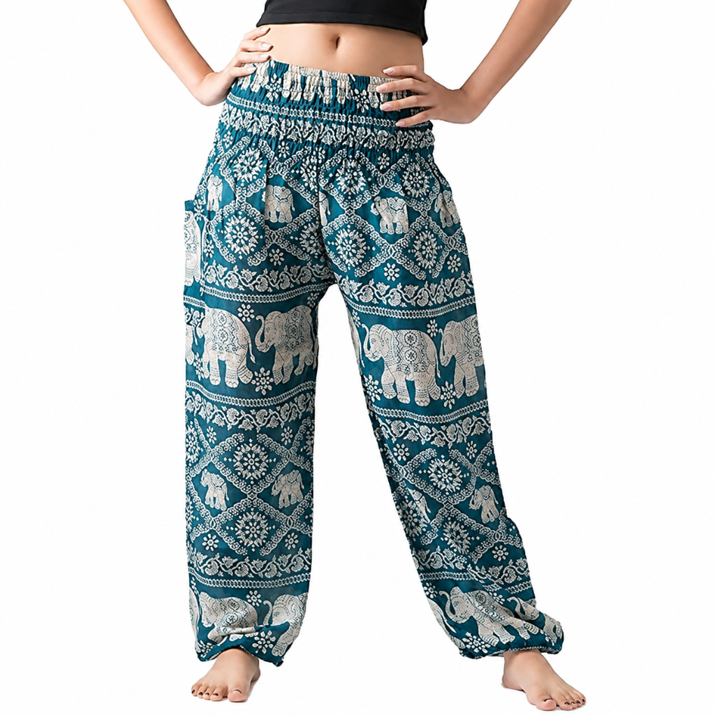 Boho Printed Yoga Pants With Pockets For Women