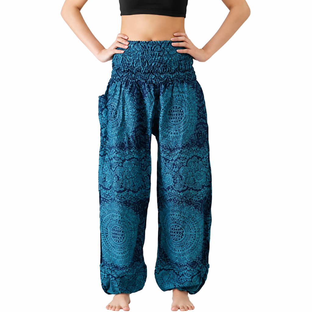 Boho Printed Yoga Pants With Pockets For Women