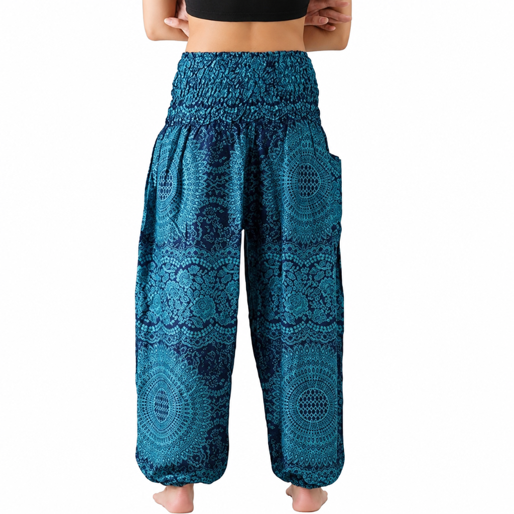 Boho Printed Yoga Pants With Pockets For Women