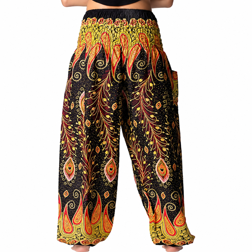 Boho Printed Yoga Pants With Pockets For Women