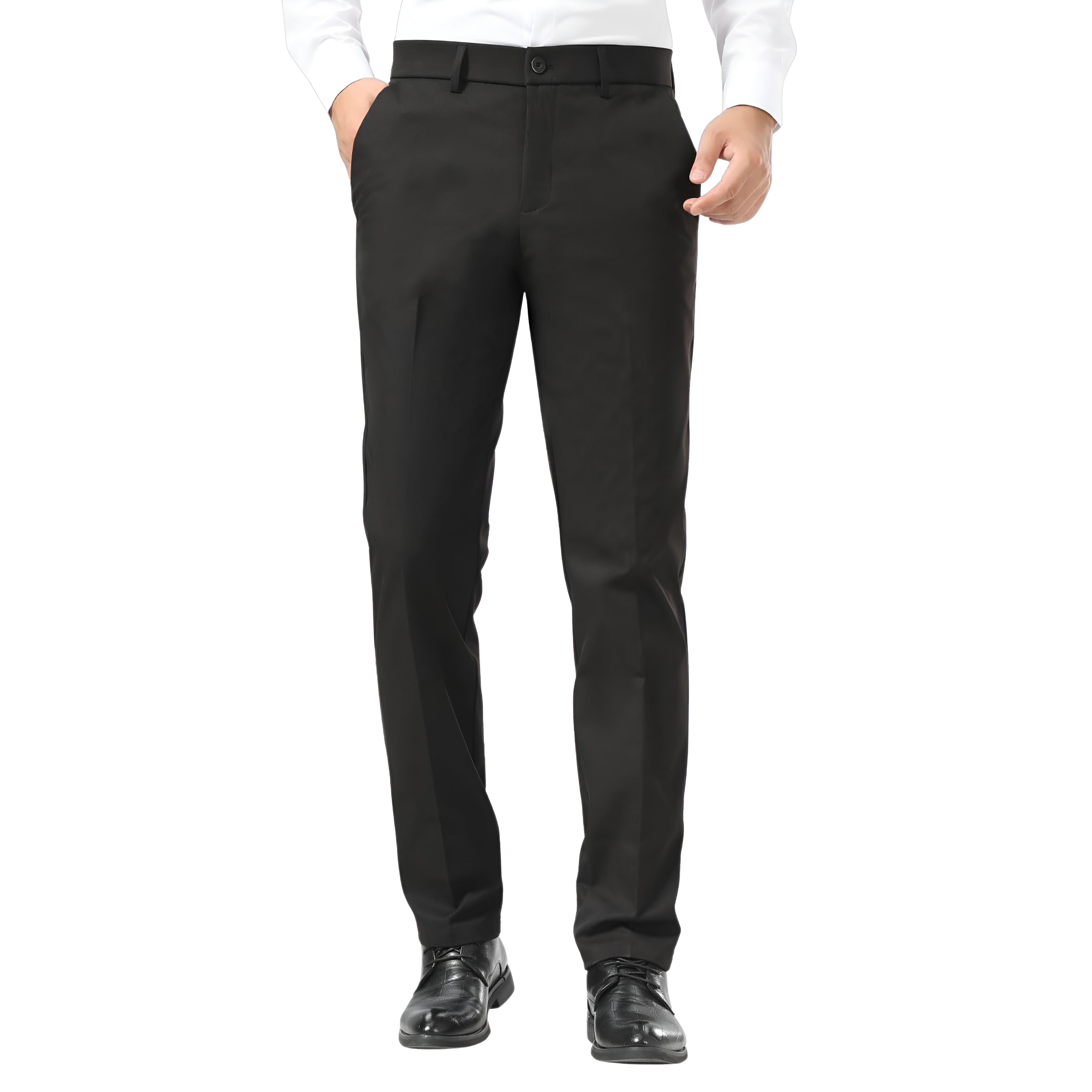 Slim Fit Casual Pants With Flex Comfort And Zipper Closure For Men