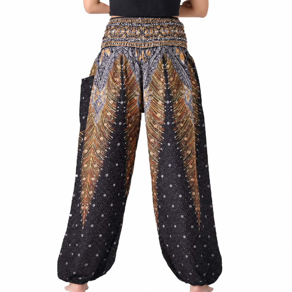 Boho Printed Yoga Pants With Pockets For Women