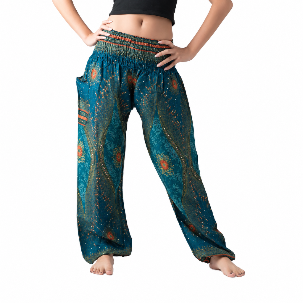 Boho Printed Yoga Pants With Pockets For Women