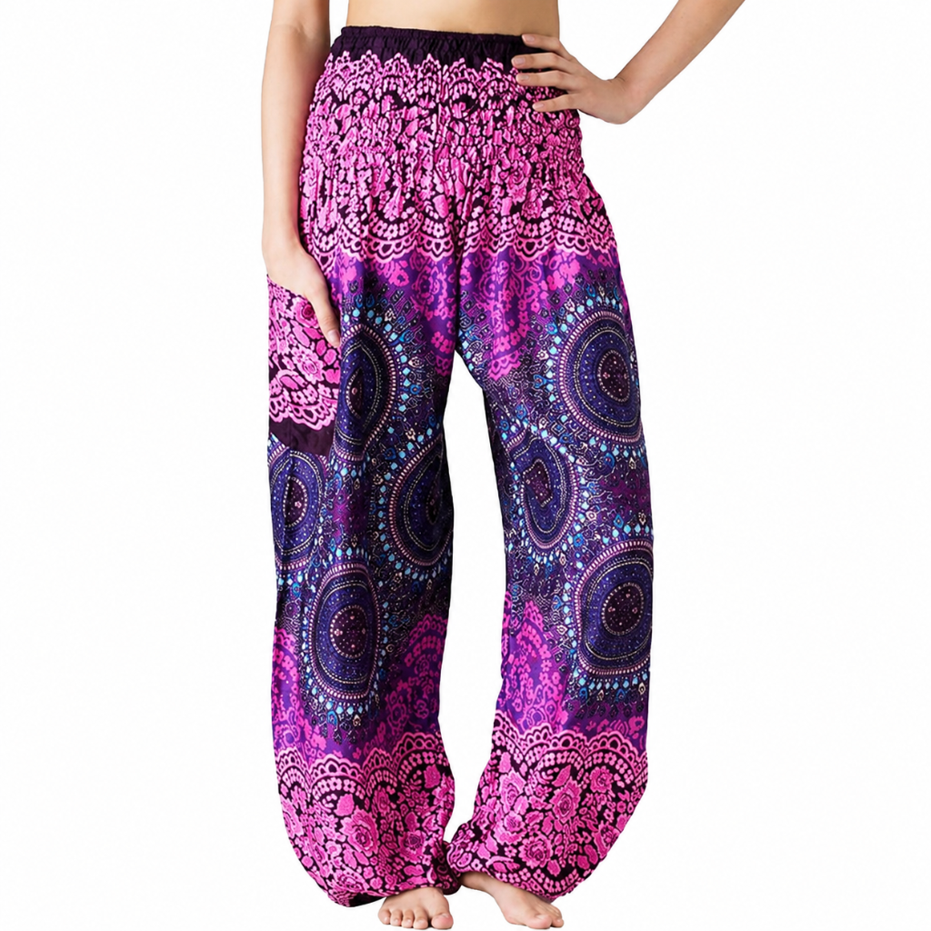 Boho Printed Yoga Pants With Pockets For Women