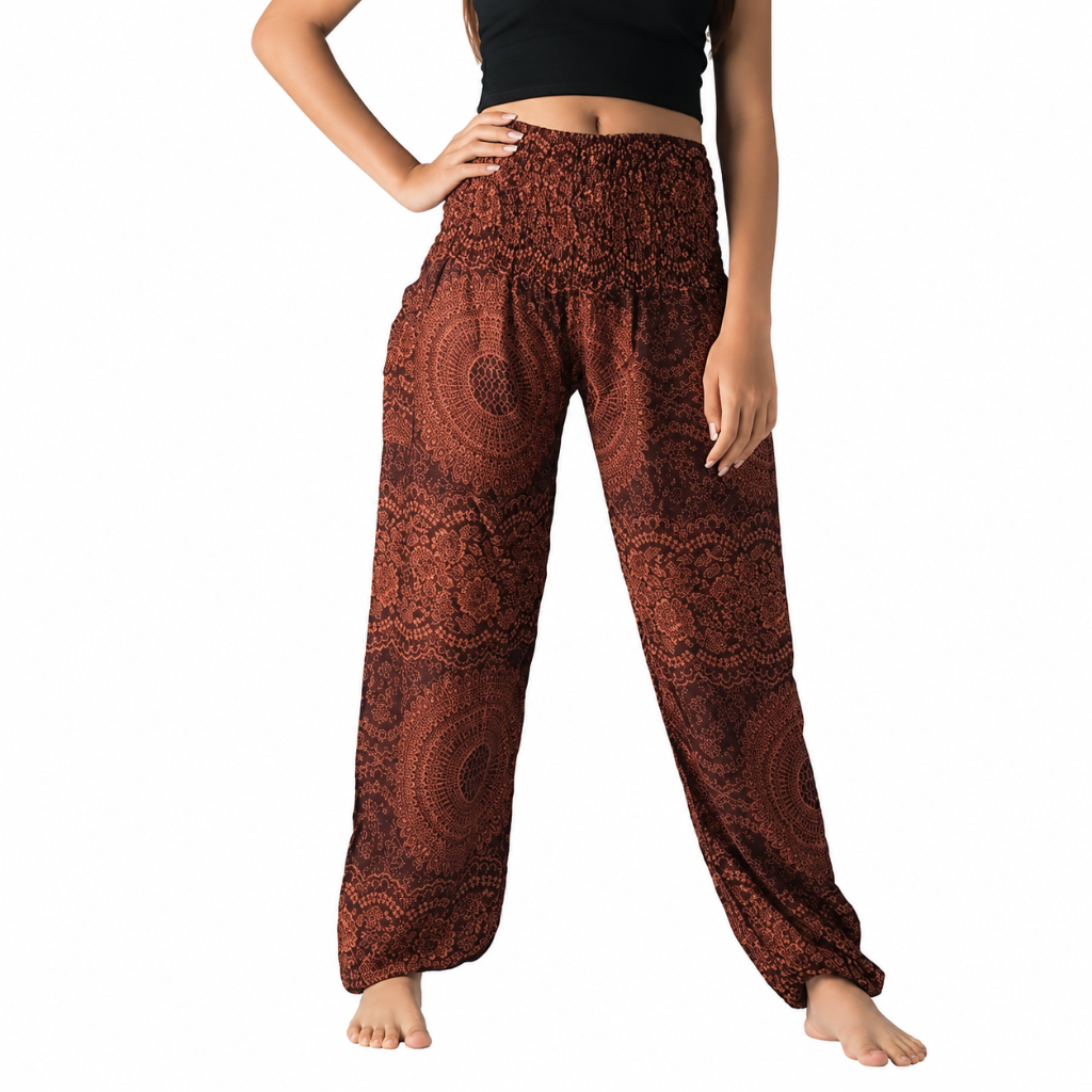 Boho Printed Yoga Pants With Pockets For Women