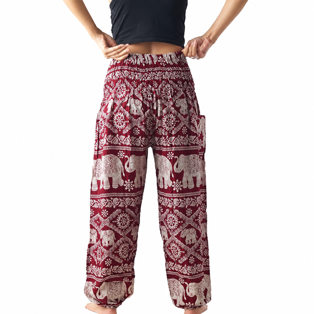 Boho Printed Yoga Pants With Pockets For Women