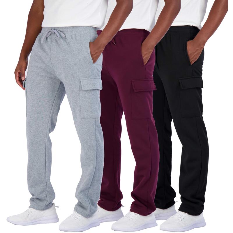 Pack of 3 Tech Fleece Cargo Sweatpants with Multi-Pocket Design for Men