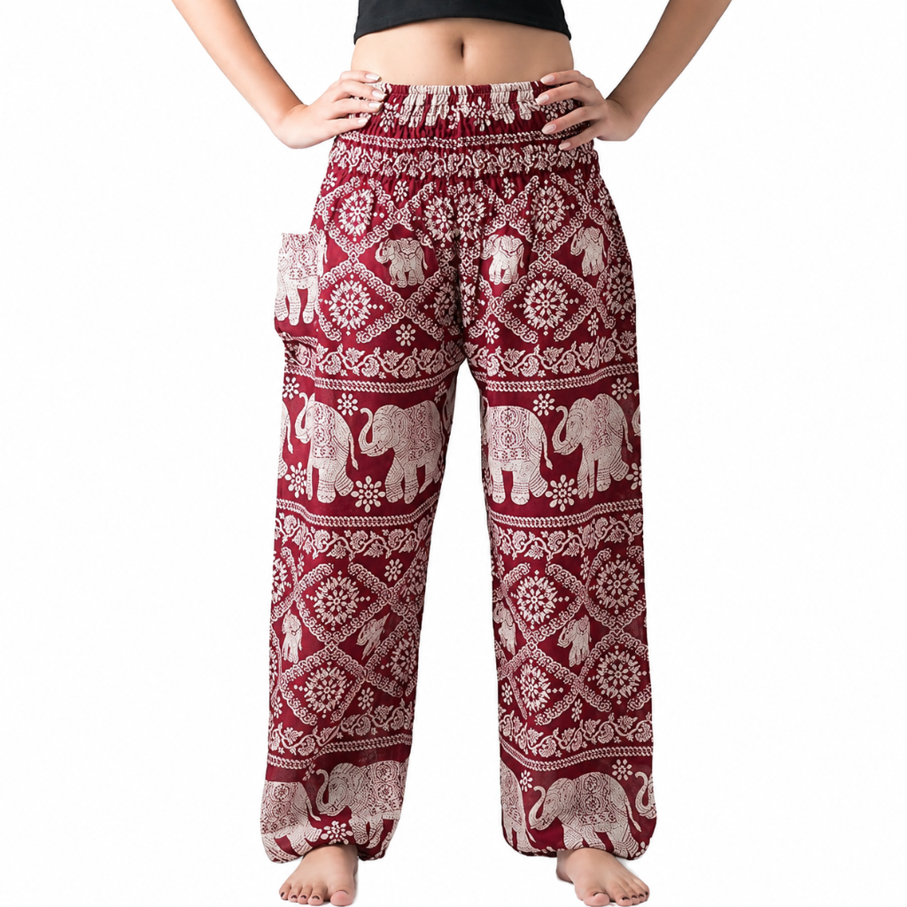 Boho Printed Yoga Pants With Pockets For Women