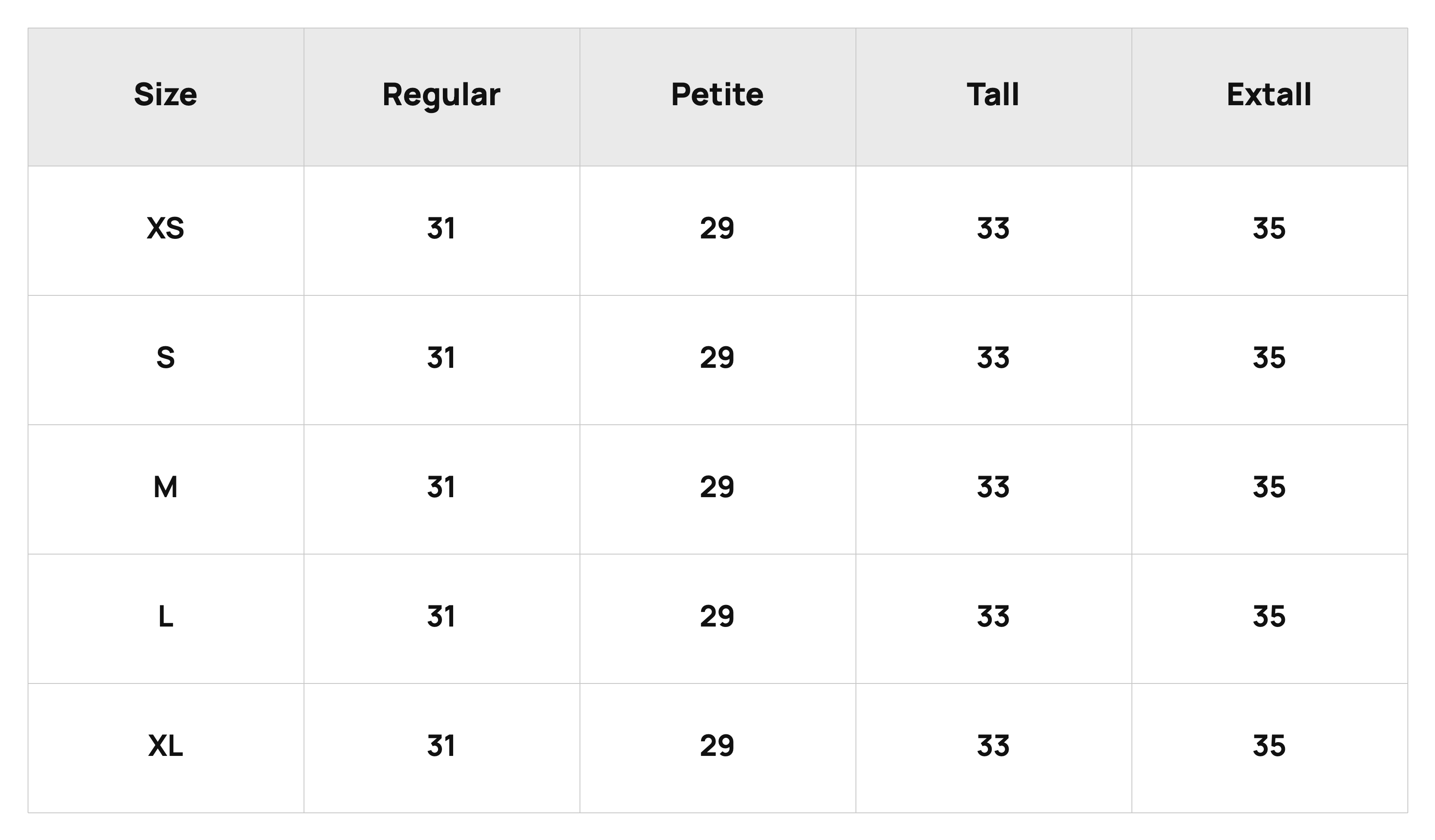 Size Chart