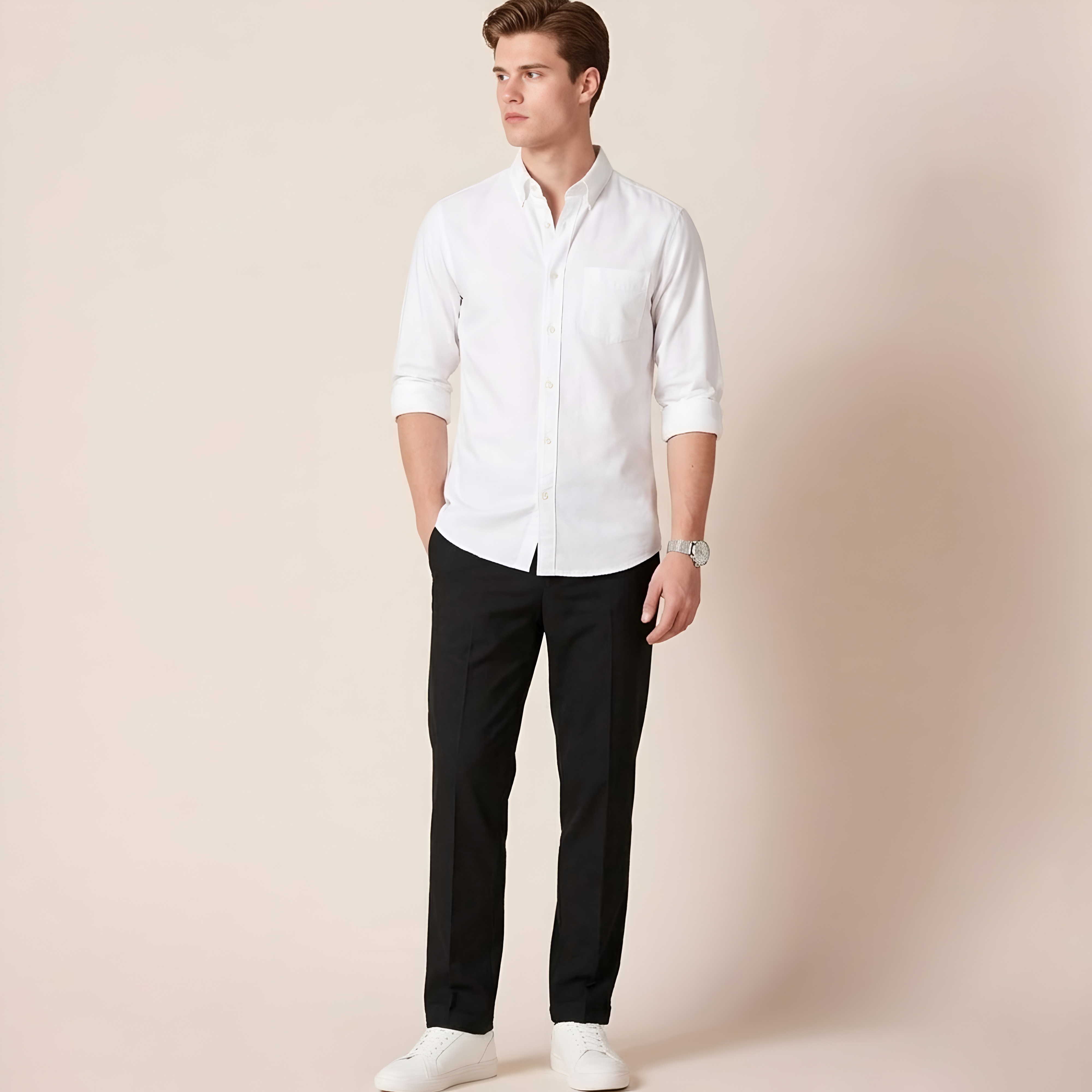 Men's Classic-Fit Wrinkle-Resistant Pleated Chino PantPleated Style Straight Fit Chino Pants For Men - Image 9