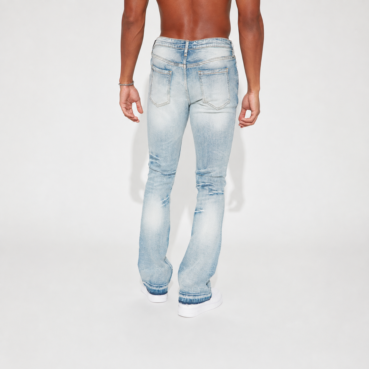 Slim Flare Stacked Casual Jeans For Men