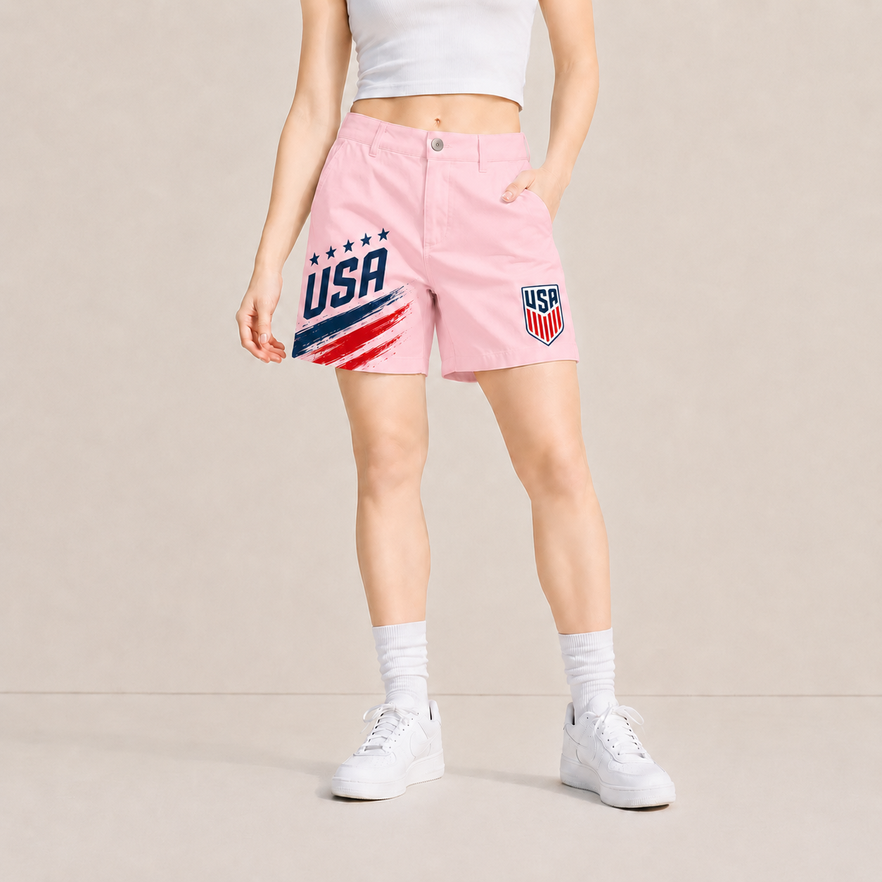 World Cup 2026 United States Football Fan Printed Twill Shorts