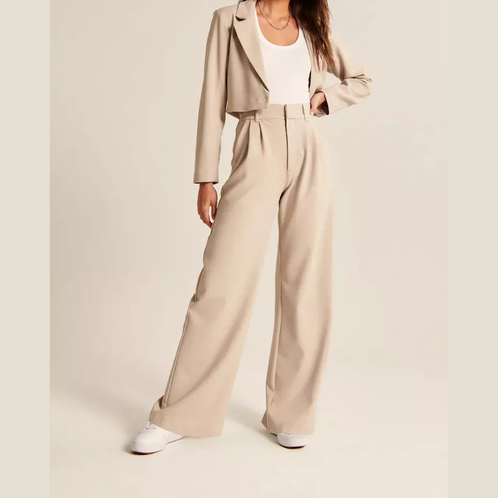 High Waist Tailored Wide Leg Pants-My Comfy Pant