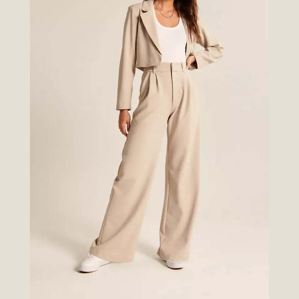 High Waist Tailored Wide Leg Pants-My Comfy Pant
