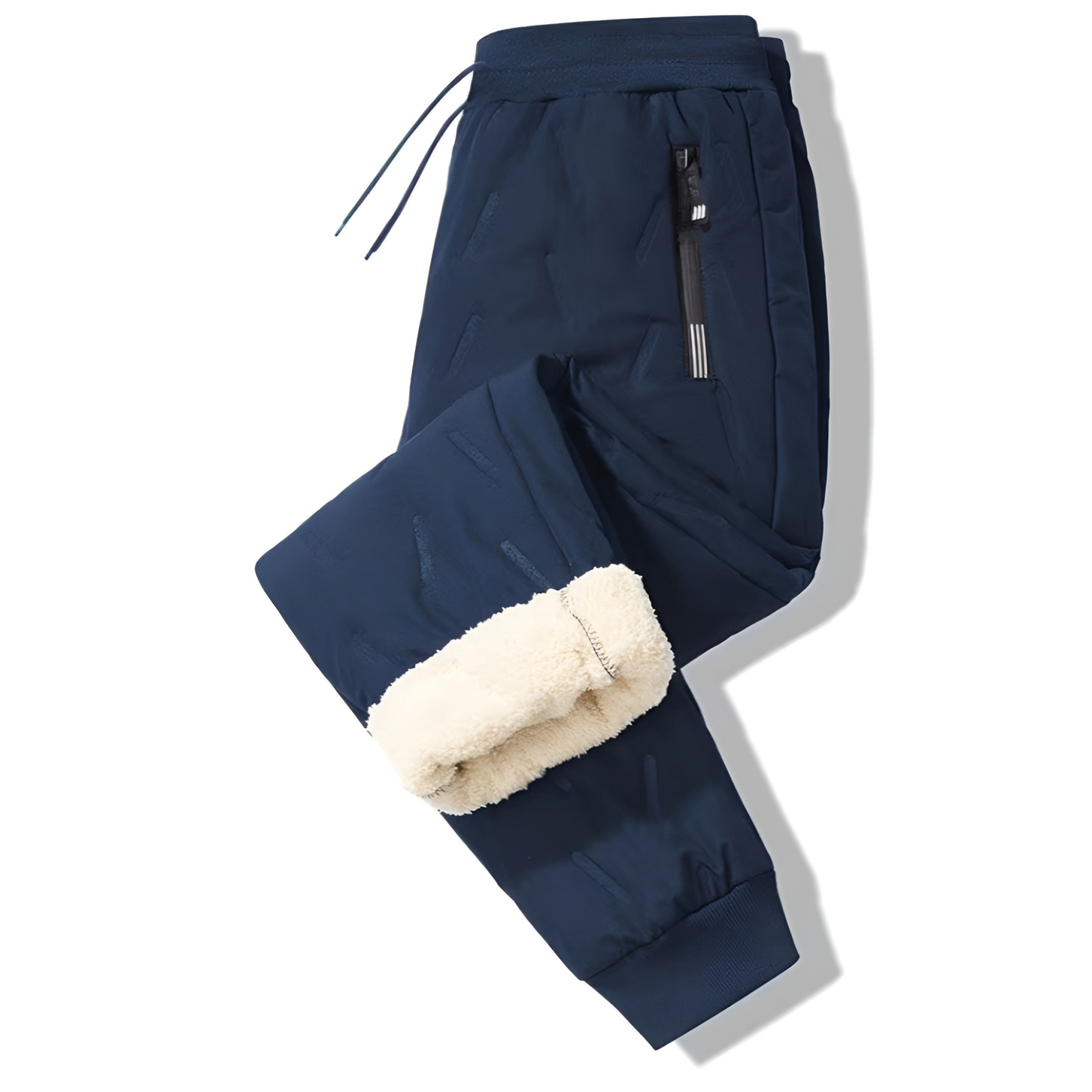 Winter Jogger Pants With Plush Fleece Lining And Zipper Pockets