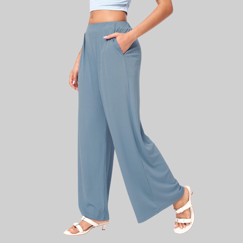 Women Palazzo Pants With Elastic PocketsPalazzo Pants With Elastic Pockets For Women - Image 9